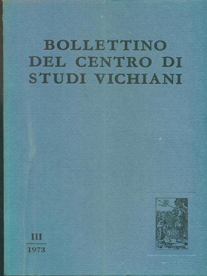 Bollettino del Centro di Studi Vichiani III. 1973 - copertina