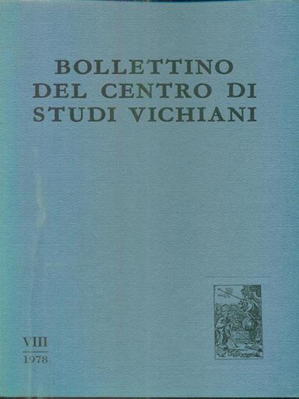 Bollettino del Centro di Studi Vichiani VIII - 1978 - copertina