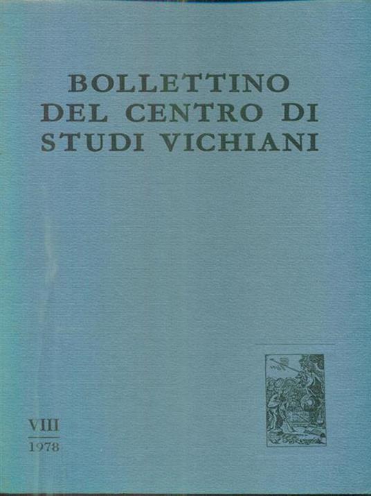 Bollettino del Centro di Studi Vichiani VIII - 1978 - copertina