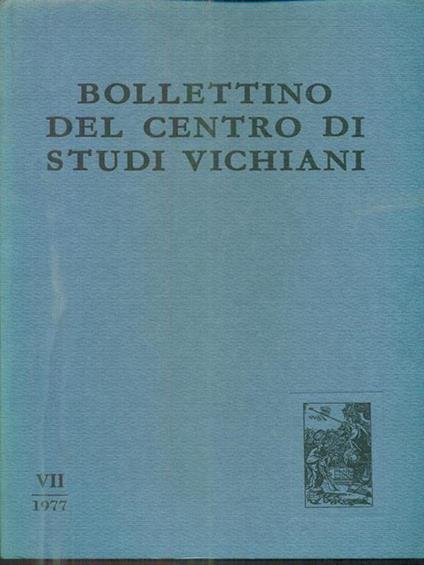 Bollettino del Centro di Studi Vichiani VII. 1977 - copertina
