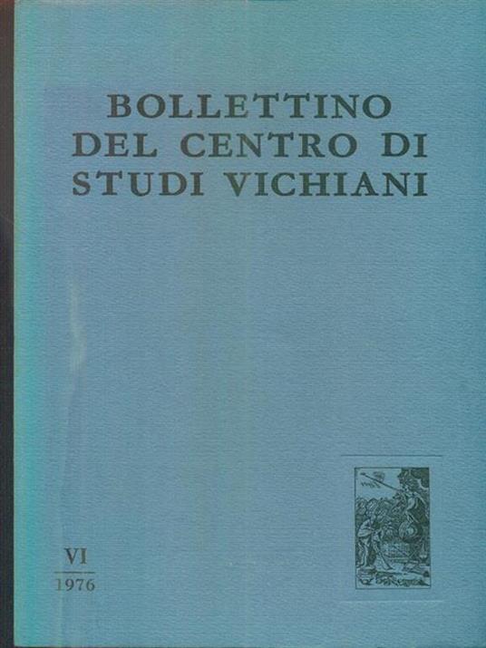 Bollettino del Centro di Studi Vichiani VI - 1976 - copertina