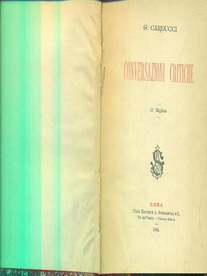 Conversazioni critiche - Giosuè Carducci - copertina