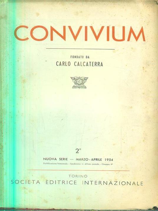 Convivium nuova serie 2 - marzo-aprile 1954 - copertina