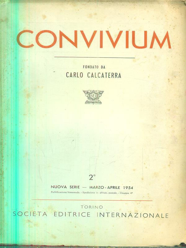 Convivium nuova serie 2 - marzo-aprile 1954