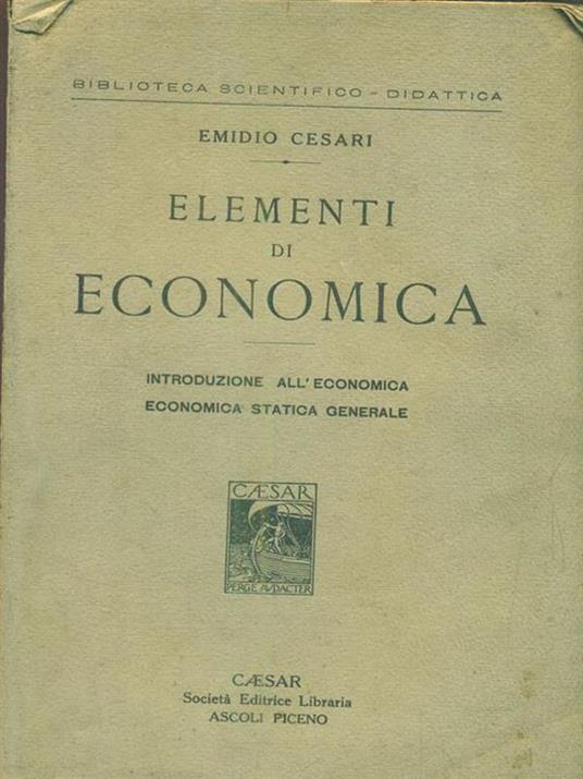 elementi di economica - Emidio Cesari - copertina