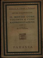 Il mondo come volontà e come rappresentazione parte terza