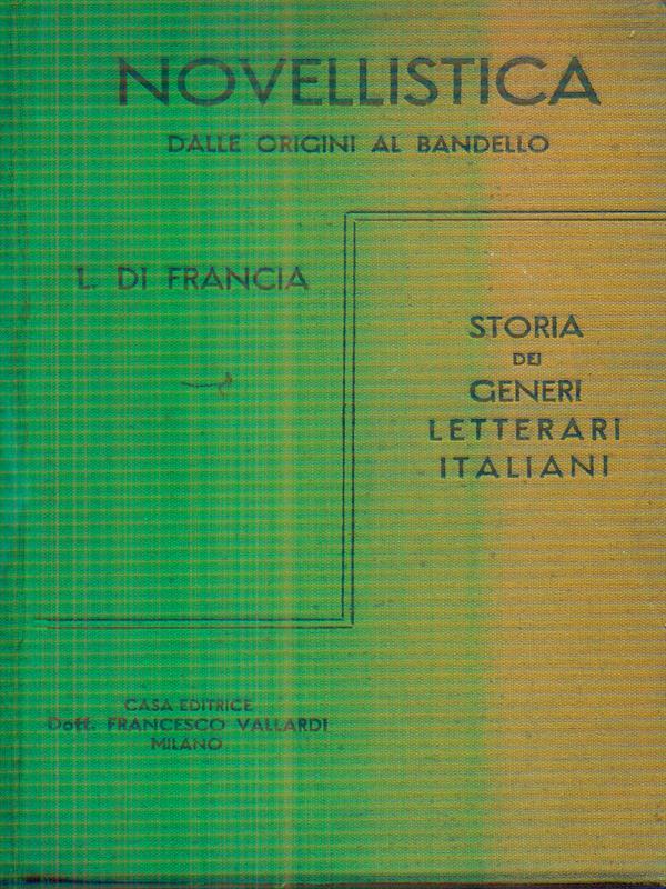 Novellistica Vol. I. Dalle origini al Bandello