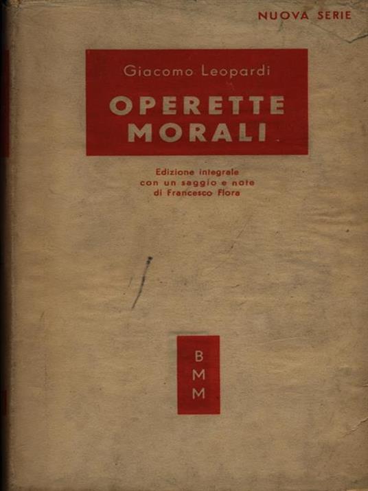 Operette morali - Giacomo Leopardi - copertina