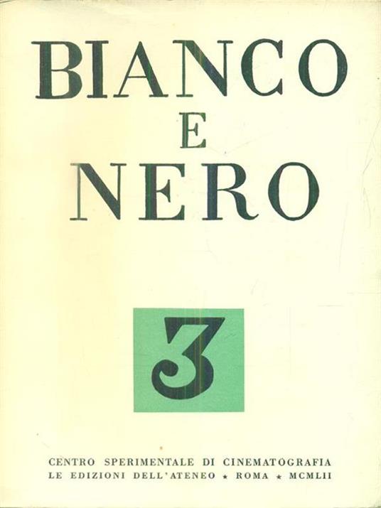 bianco e nero 3 / 1952 - copertina