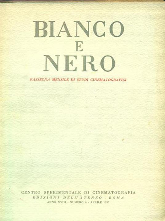 bianco e nero 4 / aprile 1957 - copertina