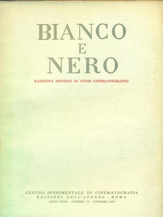 bianco e nero 10 / ottobre 1957 - copertina