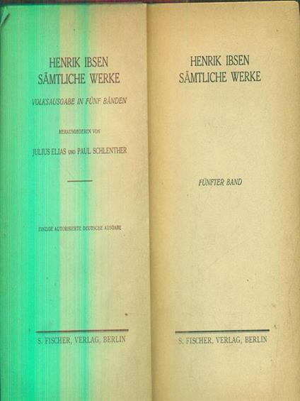 Samtliche Werke funfter band - Henrik Ibsen - copertina