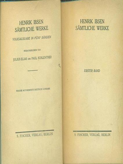 Samtliche werke erster band - Henrik Ibsen - copertina