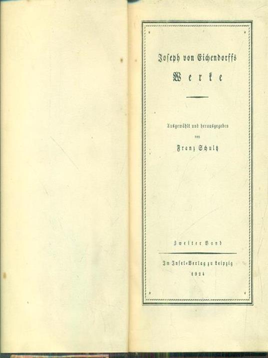 Joseph von Eichendorffs Werke 2 - Fritz Schulz - copertina