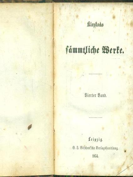 Klopstocks sammtliche Werke 4 - F. A. Klopstock - copertina