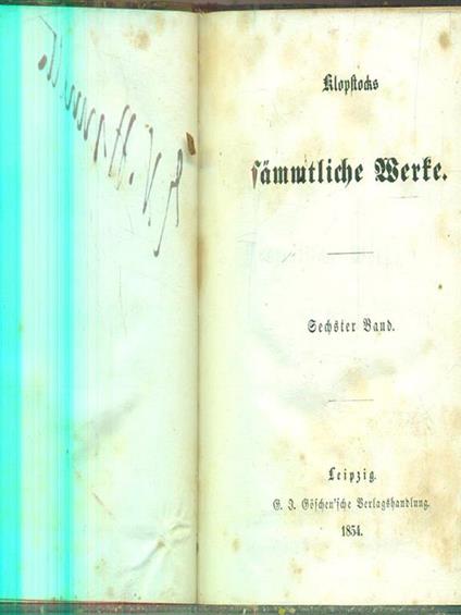 Klopstocks Sammtliche werke 6 - F. A. Klopstock - copertina