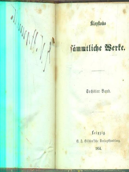 Klopstocks Sammtliche werke 6 - F. A. Klopstock - copertina