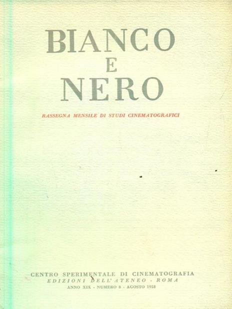 bianco e nero 8/ agosto 1958 - copertina