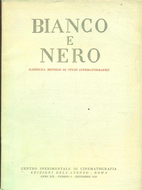 bianco e nero 9 / settembre 1958 - copertina