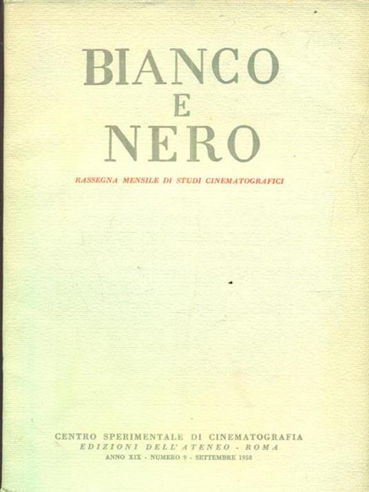 bianco e nero 9 / settembre 1958 - copertina