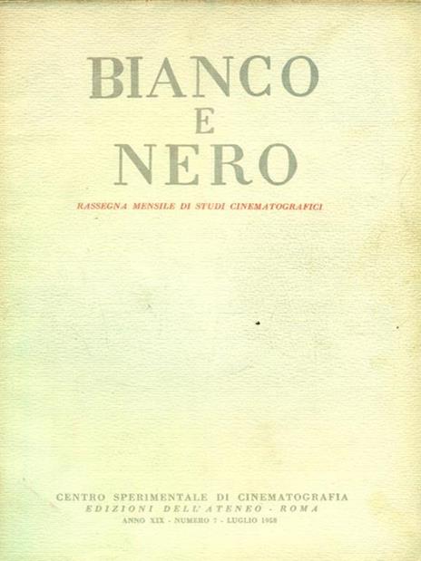 bianco e nero 7 / luglio 1958 - copertina