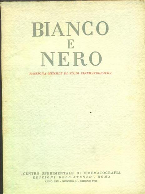 bianco e nero 6 / giugno 1958 - copertina