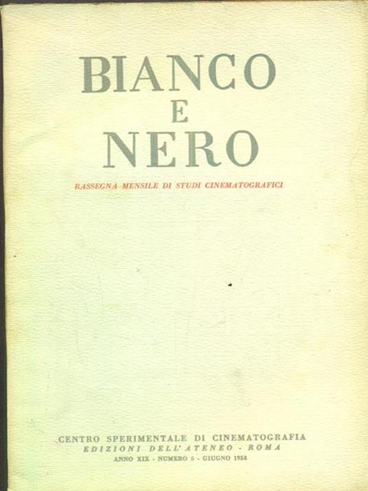 bianco e nero 6 / giugno 1958 - copertina