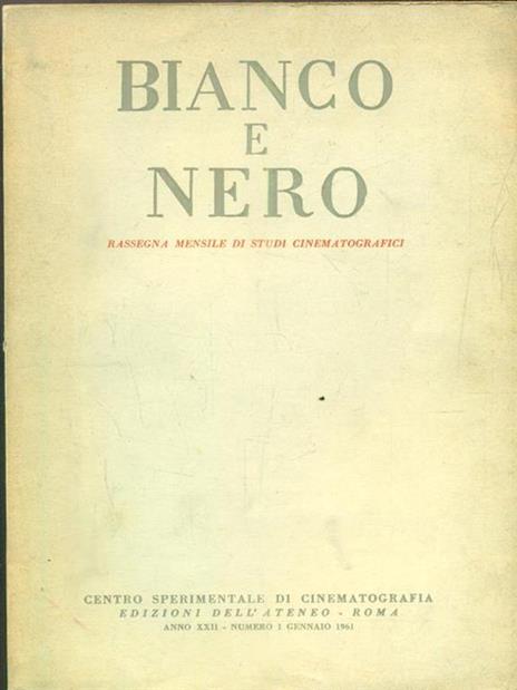 bianco e nero 1 / gennaio 1961 - copertina