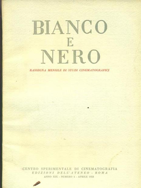 bianco e nero 4 / aprile 1958 - copertina