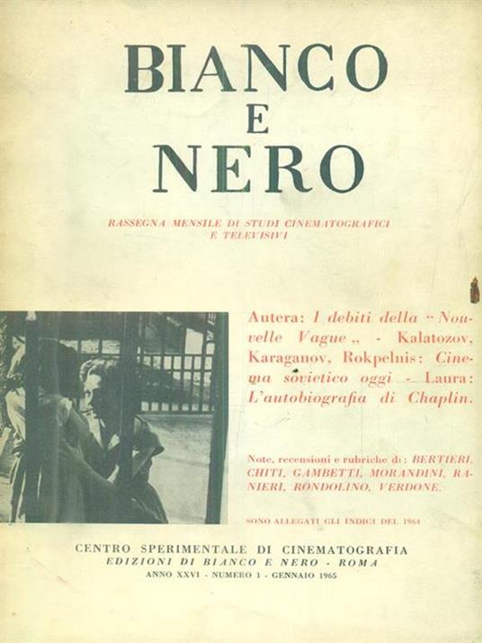 bianco e nero 1 / gennaio 1965 - copertina