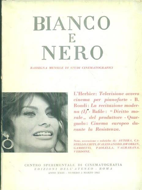 Bianco e nero 3 / marzo 1962 - copertina