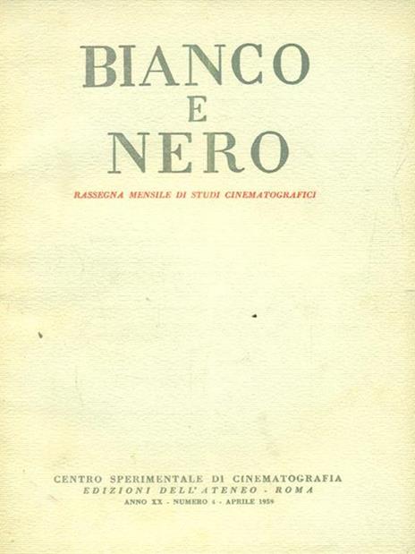 Bianco e nero 4 / aprile 1959 - copertina