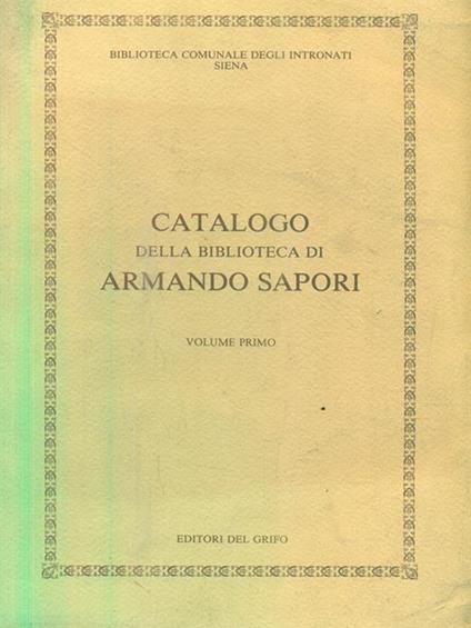 Catalogo della biblioteca di Armando Sapori vol 1-2 - copertina