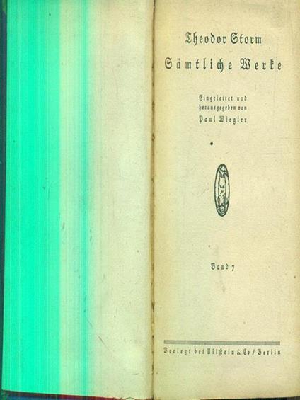 Samtliche werke band 7-8 - Theodor Storm - copertina