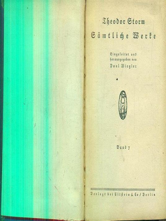 Samtliche werke band 7-8 - Theodor Storm - copertina