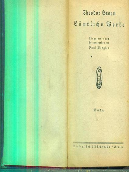 Samtliche werke 9-10 - Theodor Storm - copertina