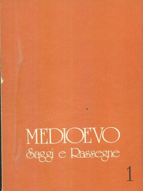 Medioevo saggi e rassegne 1 - copertina