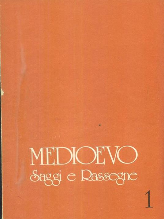 Medioevo saggi e rassegne 1 - copertina