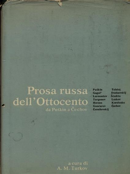 Prosa russa dell'Ottocento - copertina