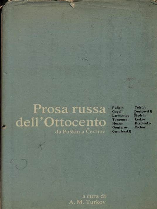 Prosa russa dell'Ottocento - copertina