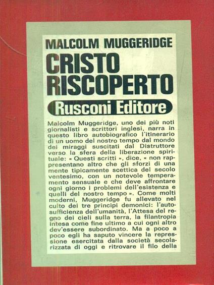 Cristo riscoperto - Malcolm Muggeridge - copertina