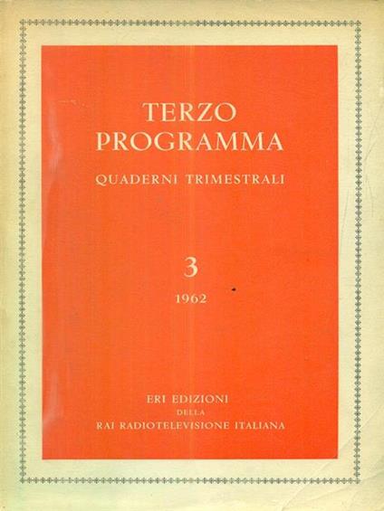 Terzo programma 3/1962 - copertina