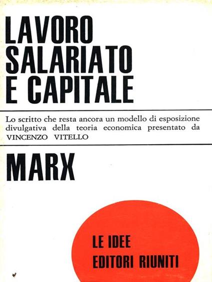 Lavoro salariato e capitale - Karl Marx - copertina
