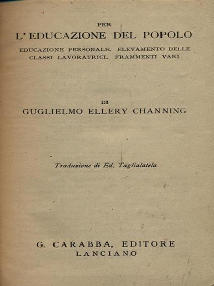 Per l'educazione del popolo - copertina