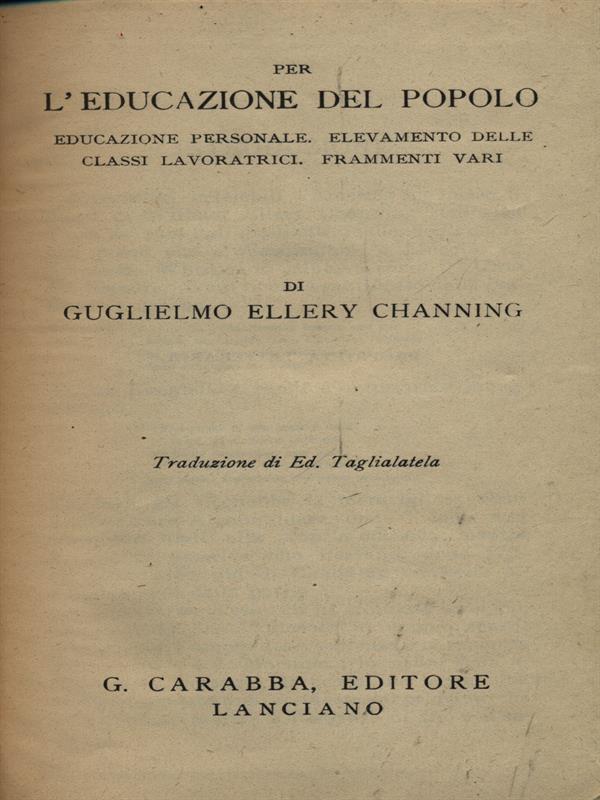 Per l'educazione del popolo