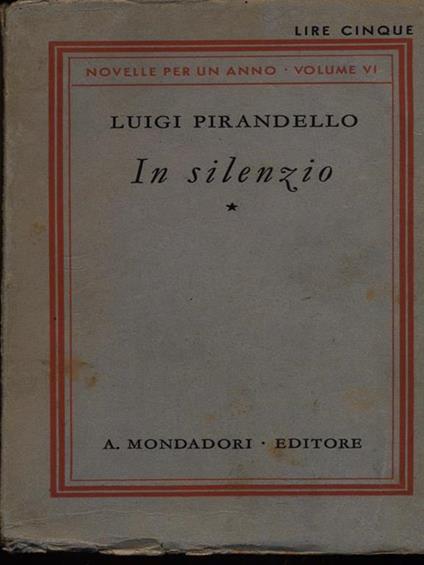 In silenzio - Luigi Pirandello - copertina