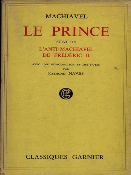 Le prince - Niccolò Machiavelli - copertina