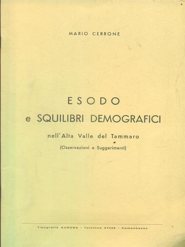 Esodo e squilibri demografici nell'Alta Valle del Tammaro