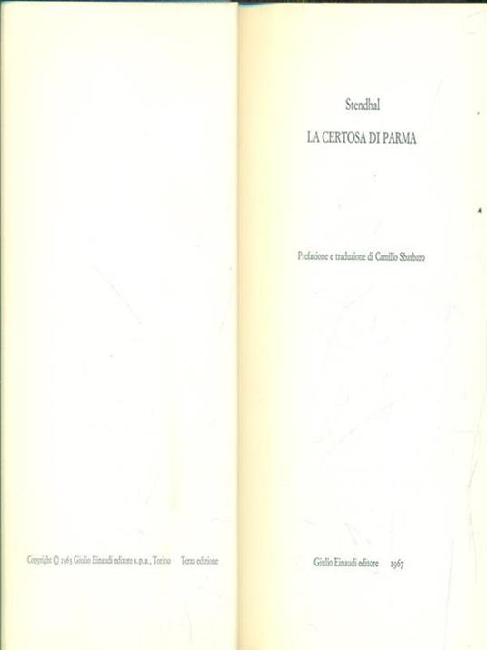 La  Certosa di Parma - Stendhal - copertina