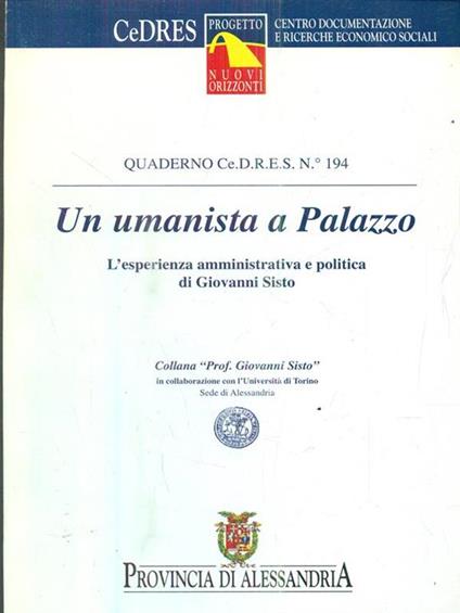Un umanista a Palazzo - copertina